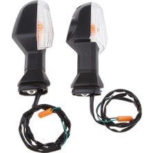 Lnshop 2'li Kawasaki 300 Motosiklet Için Sol ve Sağ Arka Dönüş Sinyal Lambası - Siyah (Yurt Dışından)