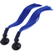 Lnshop Vantuz Ponytail Kask Pigtails Saç Motosiklet 35CM / 13.78 '' Mavi (Yurt Dışından)