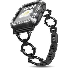 Fogy Apple Watch Uyumlu 4 44MM Halka Tasarımlı Göz Alıcı Dizayn Metal Kordon (Kasa Koruma Dahil Değildir)