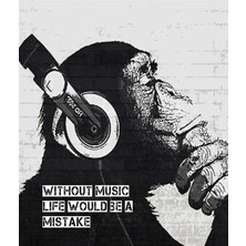 Tarzz Müziksiz Hayat Bir Hata Olur Tablo Ahşap Poster Dekoratif