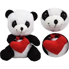 Sole Elinde Kalp Tutan Sevimli Peluş Panda - 35 cm