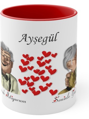 Kişiye Özel Isim Baskılı Kupa Bardak ,seninle Yaşlanmak Istiyorum Bardak