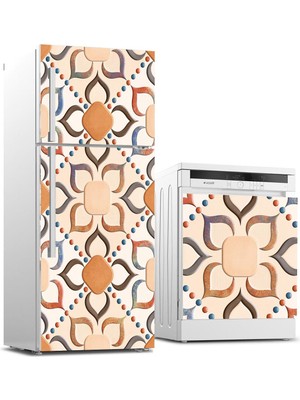 Sticker Art Buzdolabı ve Bulaşık Makinası Beyaz Eşya Sticker Kaplama 3D Seramik Desen