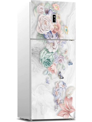 Sticker Art Buzdolabı Sticker Kaplama Dolap Kaplama Etiketi Çiçekler Kelebek
