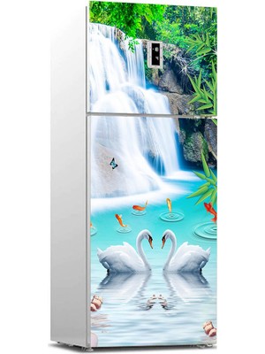 Sticker Art Buzdolabı Sticker Kaplama Dolap Kaplama Etiketi 3D Doğal Şelale