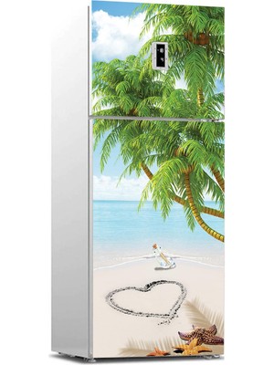 Sticker Art Buzdolabı Sticker Kaplama Dolap Kaplama Etiketi Deniz Kalp