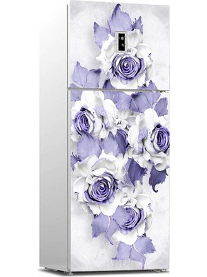 Sticker Art Buzdolabı Sticker Kaplama Dolap Kaplama Etiketi Mor Gül
