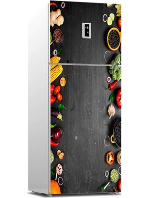 Sticker Art Buzdolabı Sticker Kaplama Dolap Kaplama Etiketi Organik Gıda Sebzeler
