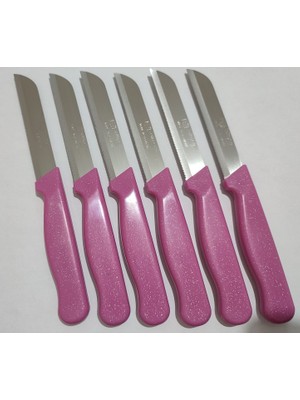 Solingen Meyve Sebze Bıçağı 12 Adet Simli Desen   (1.Kalite,Tırtıklı)