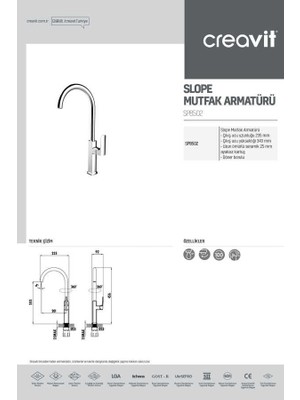 Creavit Slope Mutfak Armatürü