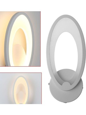 Xinh LED Işık Modern Duvar Lambası Akrilik Aplik 12 W AC90-260 V Oval Şekli Kapalı Banyo Yatak Odası Oturma Odası Koridor Sanat Dekorasyon (Yurt Dışından)