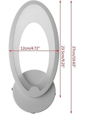 Xinh LED Işık Modern Duvar Lambası Akrilik Aplik 12 W AC90-260 V Oval Şekli Kapalı Banyo Yatak Odası Oturma Odası Koridor Sanat Dekorasyon (Yurt Dışından)