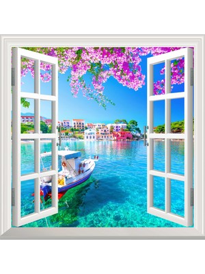 Sticker Art Pencere Poster Duvar Kağıdı Assos Yapışkanlı Sticker
