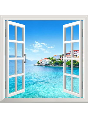 Sticker Art Pencere Poster Duvar Kağıdı Yunanistan Firkardo Yapışkanlı Sticker
