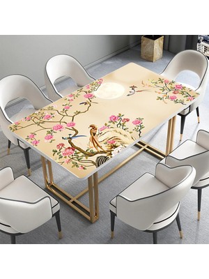 Sticker Art Masa Kaplama Folyosu Mobilya Masa Kaplama Folyoları Pembe Çiçek Kuşlar