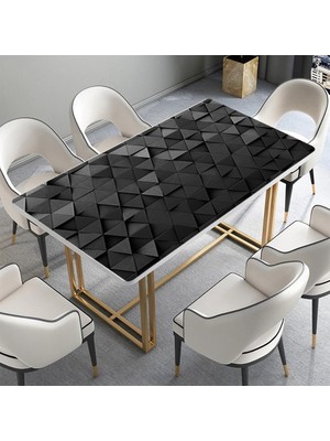 Sticker Art Masa Kaplama Folyosu Mobilya Masa Kaplama Folyoları Siyah Üçgen