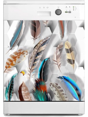 Sticker Art Bulaşık Makinesi Sticker Kaplama Beyaz Eşya Kaplama Petek Tüyler