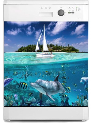 Sticker Art Bulaşık Makinesi Sticker Kaplama Beyaz Eşya Kaplama Sualtı Tekne
