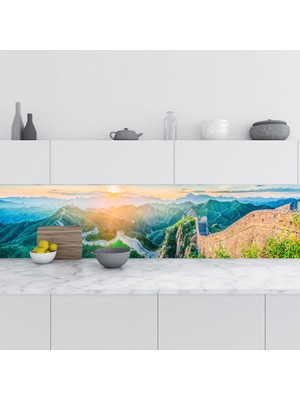 Sticker Art Mutfak Tezgah Arası Folyo Fayans Kaplama Folyosu Çin Seddi 60X400 cm