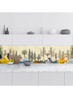Sticker Art Mutfak Tezgah Arası Folyo Fayans Kaplama Folyosu Manzara Sanatı 60X500 cm