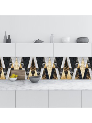 Sticker Art Mutfak Tezgah Arası Folyo Fayans Kaplama Folyosu Soyut Mozaik Desen 60X300 cm