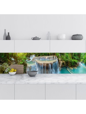 Sticker Art Mutfak Tezgah Arası Folyo Fayans Kaplama Folyosu Tayland Orman 60X200 cm