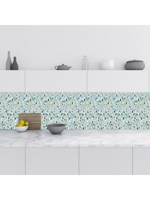 Sticker Art Mutfak Tezgah Arası Folyo Fayans Kaplama Folyosu Terrazzo 60X500 cm