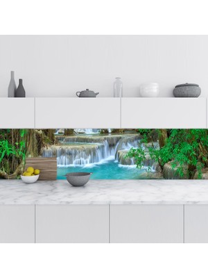 Sticker Art Mutfak Tezgah Arası Folyo Fayans Kaplama Folyosu Tayland Şelale 60X100 cm