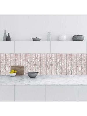 Sticker Art Mutfak Tezgah Arası Folyo Fayans Kaplama Folyosu Beyaz Çiçekler 60X400 cm