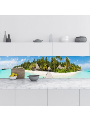 Sticker Art Mutfak Tezgah Arası Folyo Fayans Kaplama Folyosu Maldivler 60X100 cm
