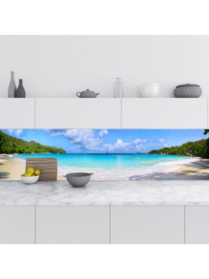 Sticker Art Mutfak Tezgah Arası Folyo Fayans Kaplama Folyosu Seyshelles 60X300 cm