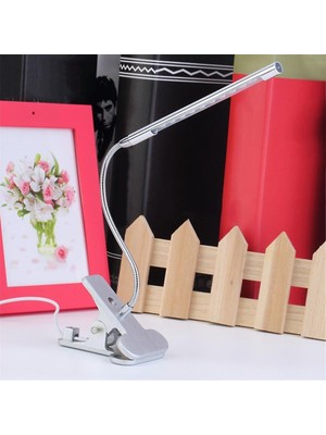 Xinh Klipsli 10 LED USB Işık Esnek Gooseneck Okuma Dokunmatik Masa Masa Lambası (Yurt Dışından)