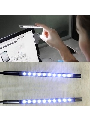 Xinh Klipsli 10 LED USB Işık Esnek Gooseneck Okuma Dokunmatik Masa Masa Lambası (Yurt Dışından)