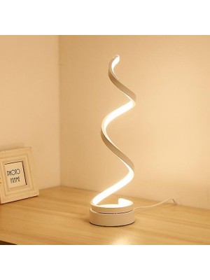 Xinh Modern LED Spiral Masa Lambası Kavisli Masa Başucu Lambası Serin Beyaz Sıcak Beyaz Işık Oturma Odası Yatak Odası Okuma Işığı İçin (Abd Fiş) (Yurt Dışından)