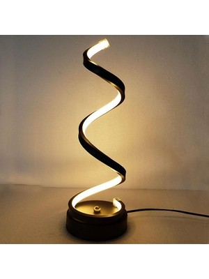 Xinh Modern LED Spiral Masa Lambası Kavisli Masa Başucu Lambası Serin Beyaz Sıcak Beyaz Işık Oturma Odası Yatak Odası Okuma Işığı İçin (Abd Fiş) (Yurt Dışından)