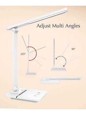 Xinh Lambalar Ayarlanabilir LED Masa Lambası 3 Aydınlatma Modları Ayarlanabilir Parlaklık USB Portu Hücresi (Yurt Dışından)