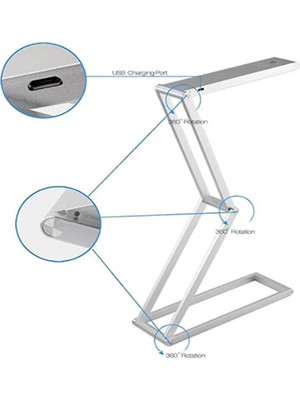 Xinh Metal USB Okuma Kısılabilir Katlanır Masa Lambası (Yurt Dışından)