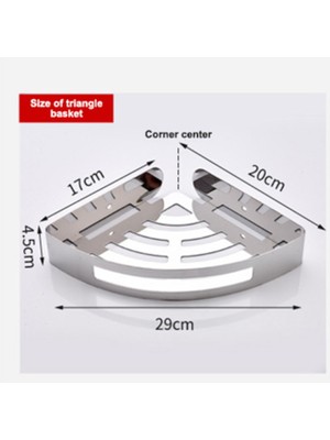 Xinhang Paslanmaz Çelik Köşe Rafı - Gümüş (Yurt Dışından)