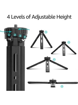 Mini Metal Tripod Alüminyum Alaşım Masaüstü Standı Tripod ile 1/4 Inç Vida Kamera Kamera Projektör Için