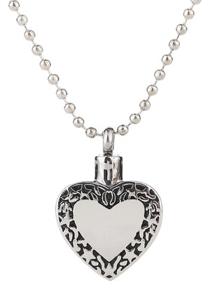 Kalp Şeklinde Kolye Kolye Zincir ile 75 cm / 29 Inç Kremasyon Külleri Locket | Kolye