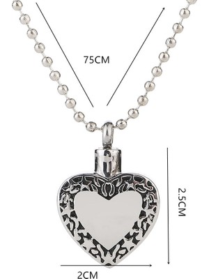 Kalp Şeklinde Kolye Kolye Zincir ile 75 cm / 29 Inç Kremasyon Külleri Locket | Kolye