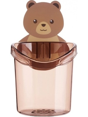 9.8 cm Duvara Monte Ayı Diş Fırçası Bardak Tutucu Ücretsiz Boks Fincan Banyo Aksesuarları Organizatör Duvar Sticker Asılı Fırça Tutucu | Diş Fırçası ve Amp;diş Macunu Tutucular