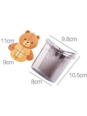 9.8 cm Duvara Monte Ayı Diş Fırçası Bardak Tutucu Ücretsiz Boks Fincan Banyo Aksesuarları Organizatör Duvar Sticker Asılı Fırça Tutucu | Diş Fırçası ve Amp;diş Macunu Tutucular