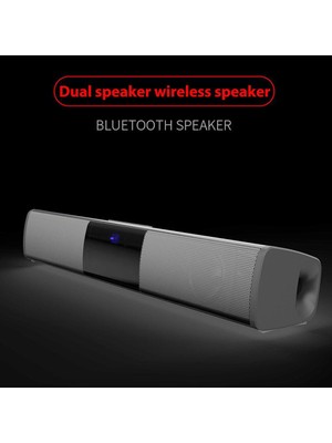 Ev Sineması Uzun Soundbar Fm Radyo Subwoofer Stereo Kablosuz Bluetooth Hoparlör | Taşınabilir Hoparlörler (Siyah)(Yurt Dışından)