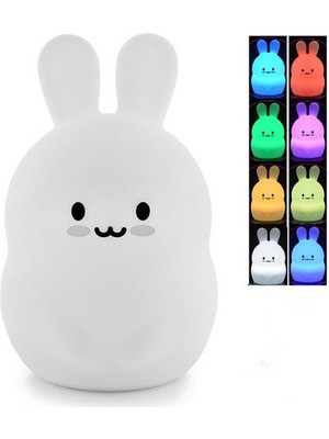 Xhang Tavşan LED Gece Işık Dokunmatik Sensör Karikatür Silikon Bunny Masa Lambası Yatak Odası Başucu Lambası Çocuk Çocuklar Için Bebek Hediye | LED Gece Işıkları