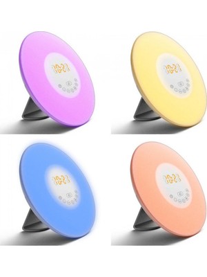 Xhang Benzersiz Renkli Yatak Odası Uyandırma Rgb LED Sunrise Simülasyon Çalar Saat Işık(Yurt Dışından)