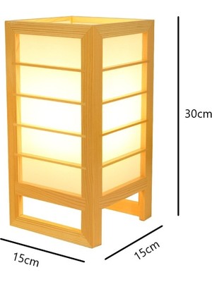 Xhang Japon Tarzı Art Deco Masa Lambası Basit Modern Ahşap LED Masa Lambası Scotch Yatak Odası Başucu Lambası Ev Dekor Masif Ahşap Bırak Işık | LED Masa Lambaları