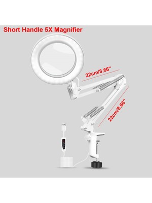 Xhang Masa Kelepçesi USB 5x Katlanır Büyüteç Lehimleme Üçüncü El Alet Masa Lambası 3 Renkler LED Işıklı Büyüteç | Büyüteçler