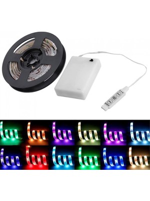 Xhang 4.5 V Pil Işletilen 200 cm Rgb LED Şerit Işık Su Geçirmez Zanaat Hobi Işık