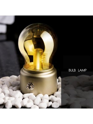 Xinh Vintage LED Ampul Gece Lambası Retro USB 5 V Şarj Edilebilir Pil Mood Armatür Yazma Masası Masa Işıkları Taşınabilir Başucu | LED Gece Işıkları (Yurt Dışından)